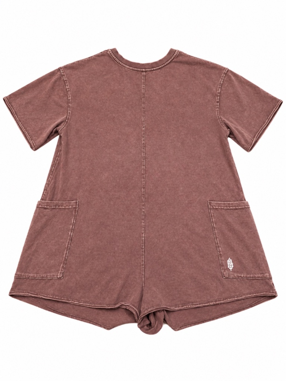 FP Movement Free People Hot Shot Tee Romper Washed Brown Oversized